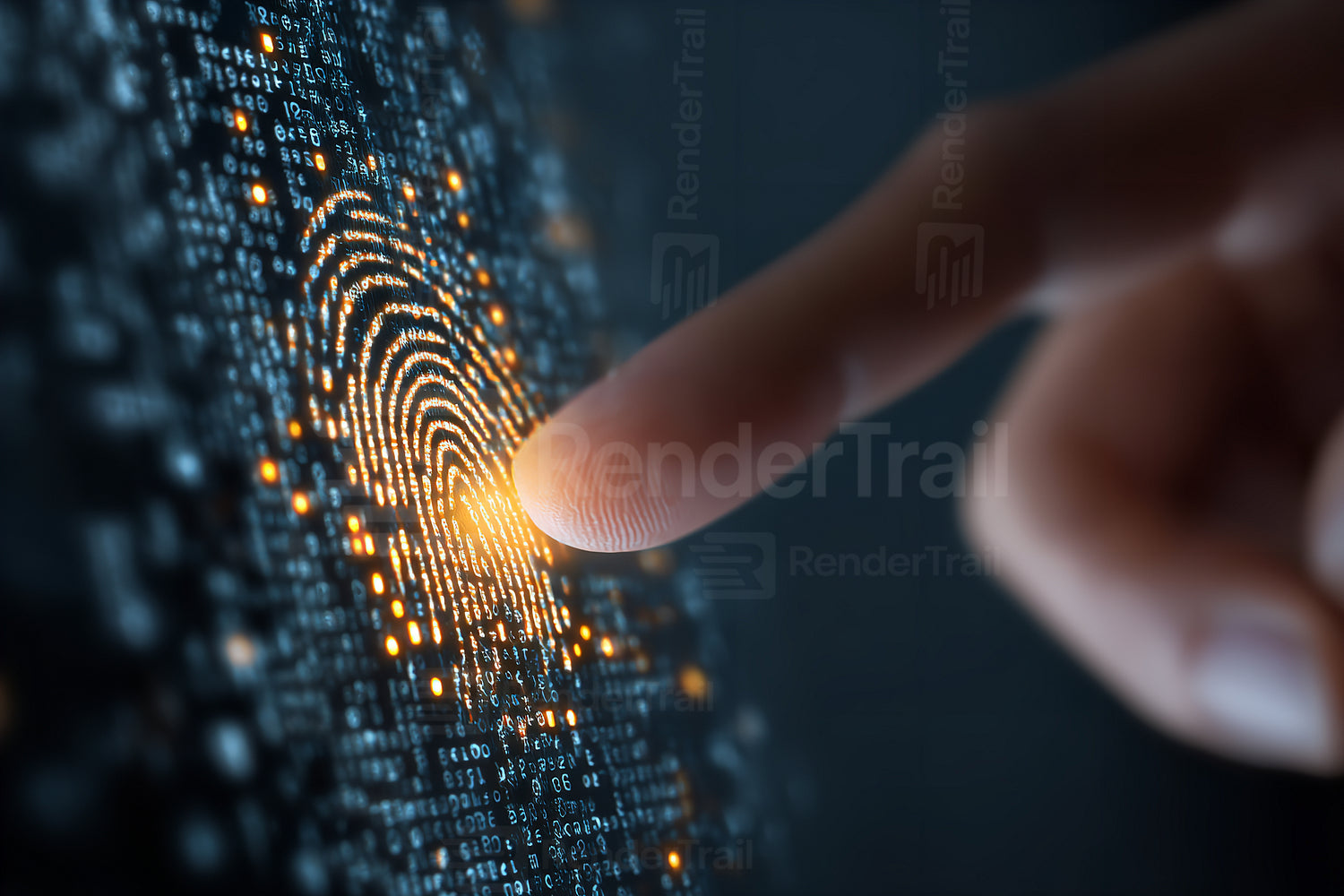 Digital fingerprint scanning technology used for security verification in modern systems