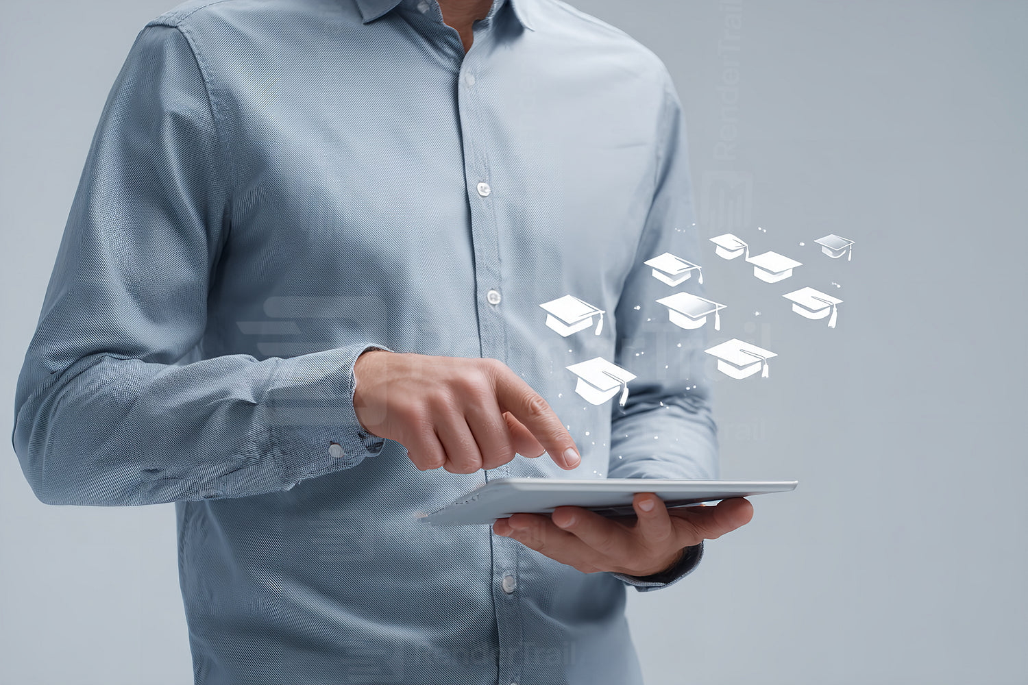 Engagement with digital learning tool by a student in a modern setting