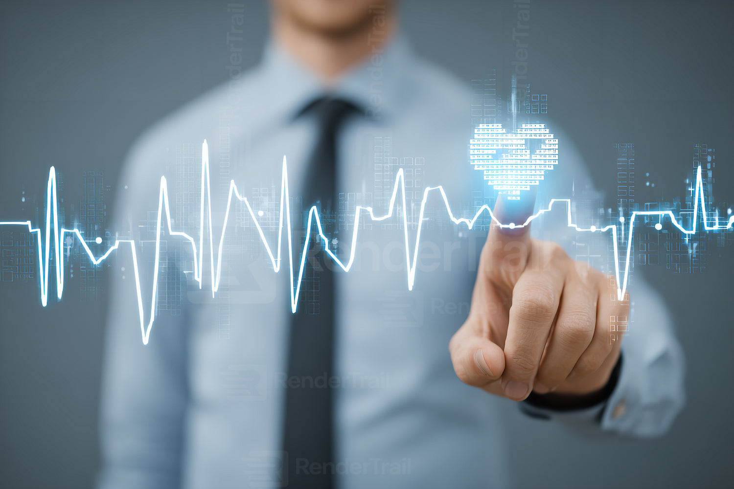 Healthcare professional uses digital technology to monitor heart health and wellness trends in a modern setting