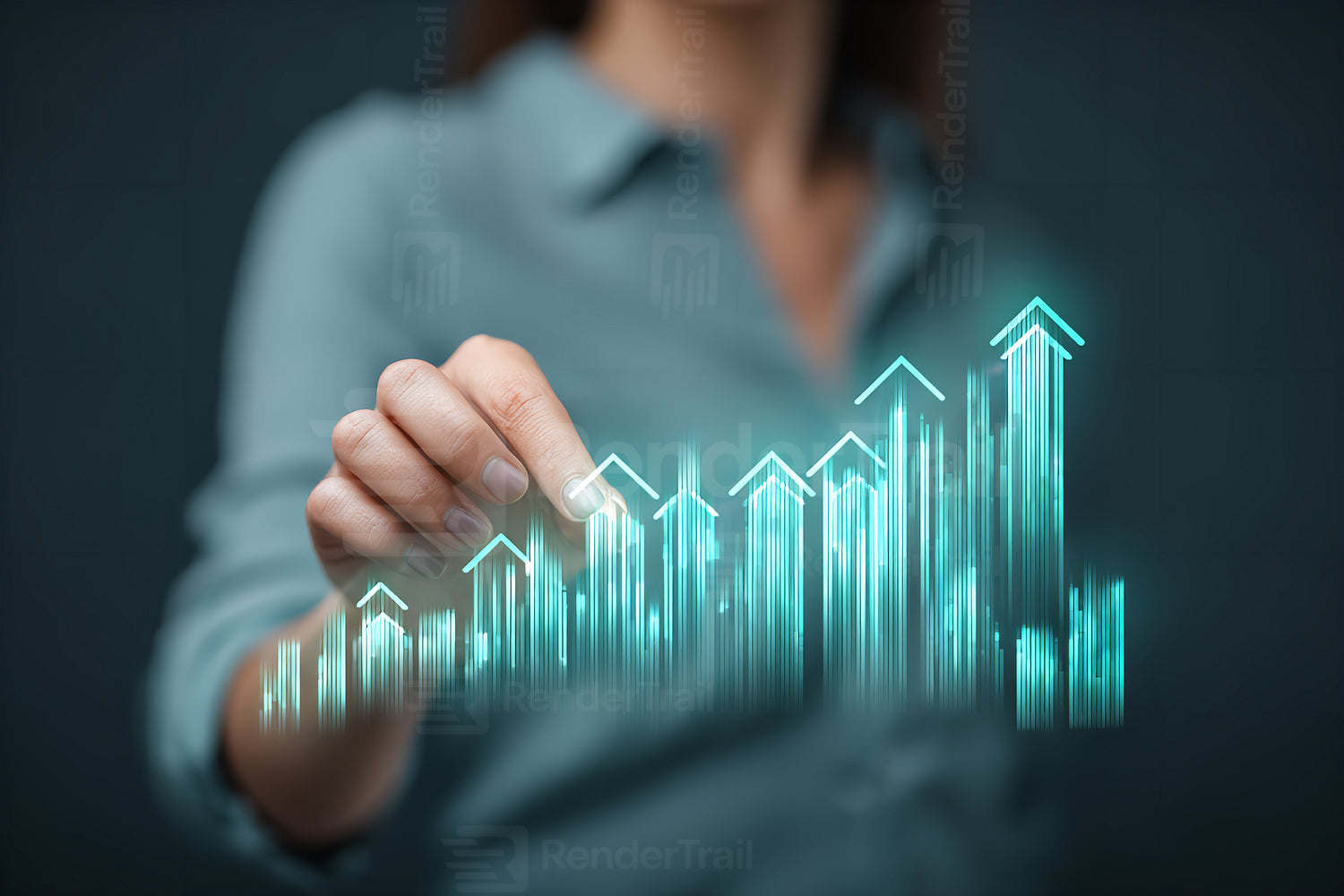 Digital graph analysis showing upward trends in business metrics during a financial evaluation
