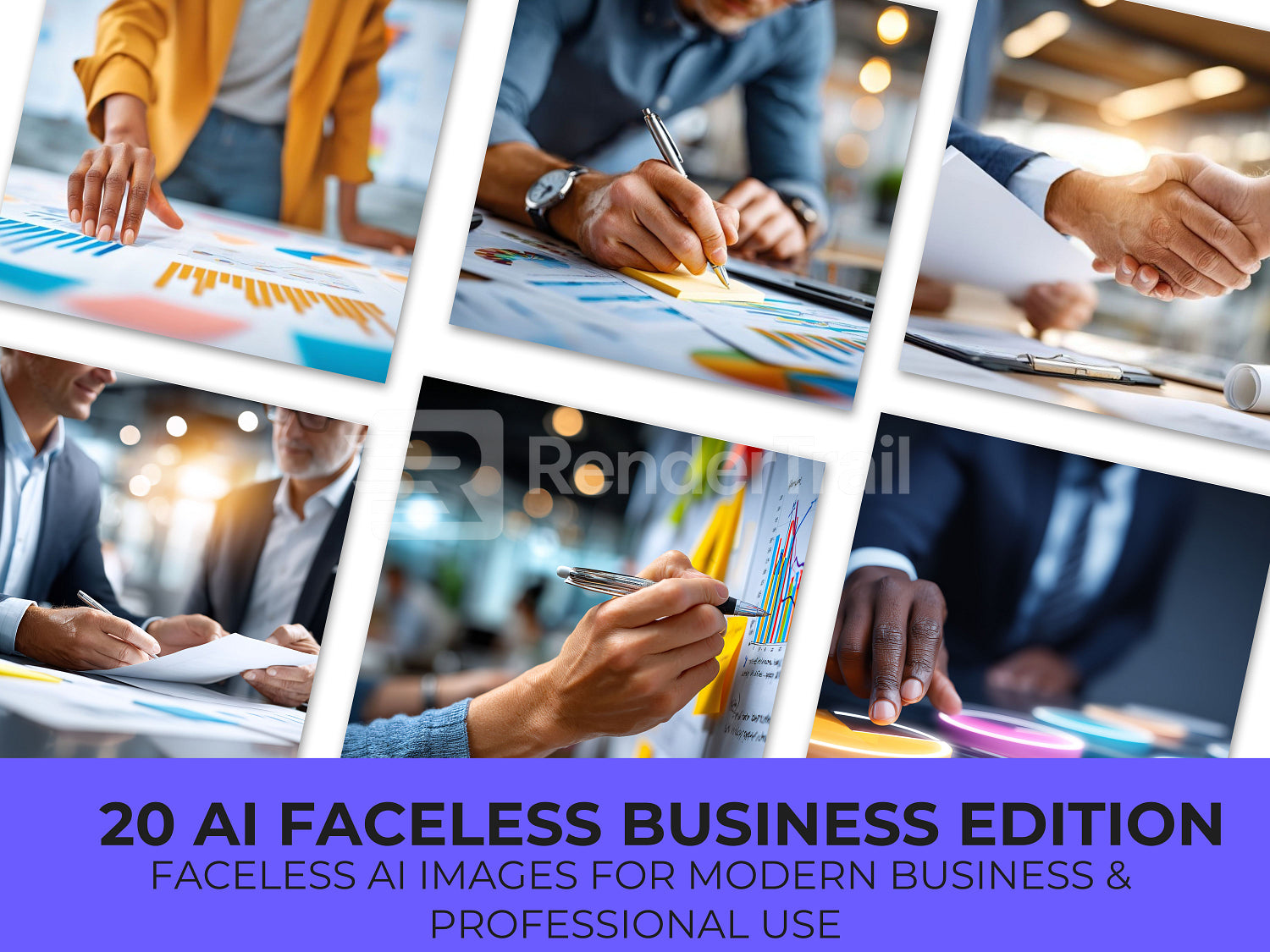 20 AI Faceless Business Images – Professional Branding Collection